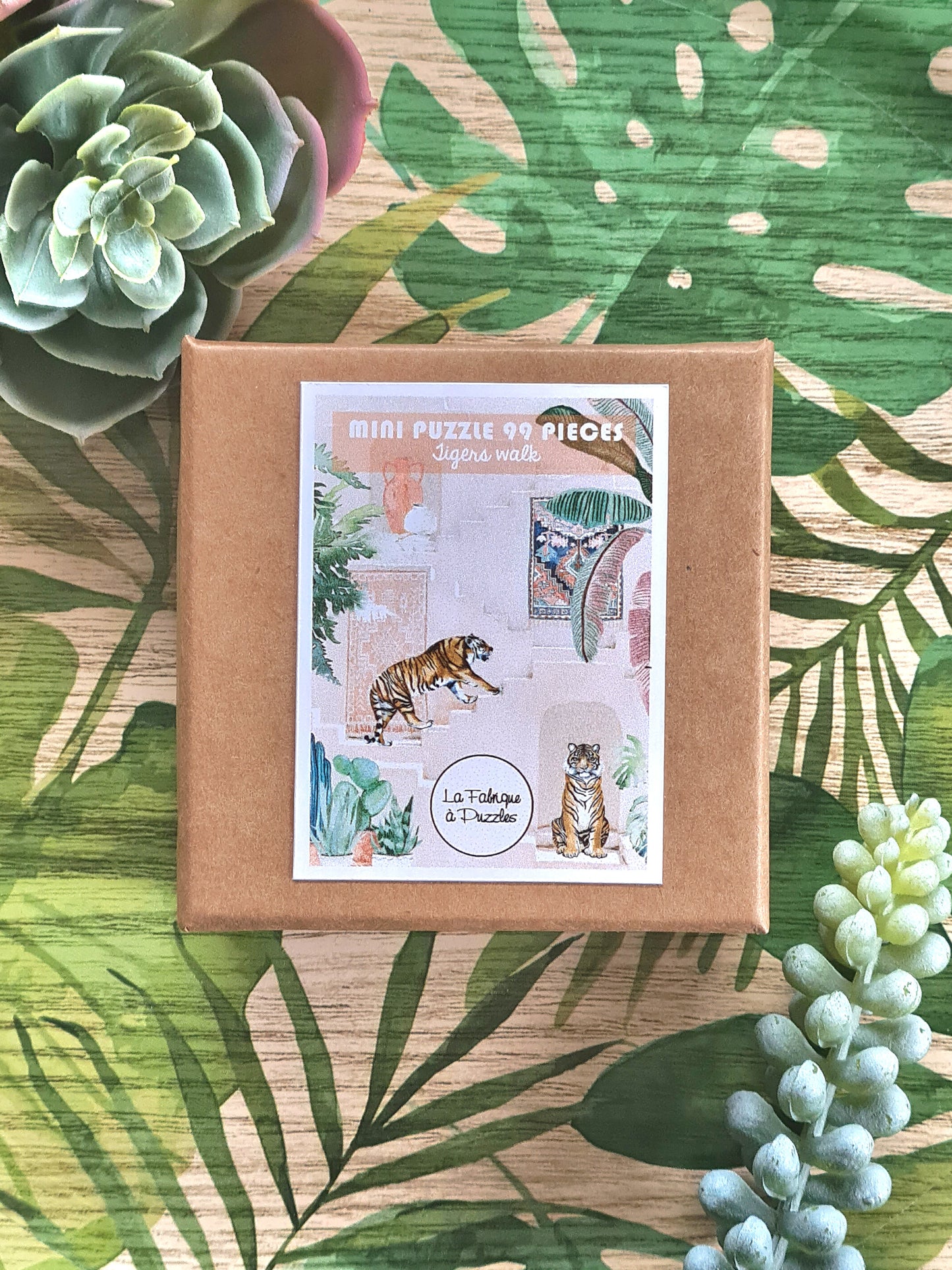 Mini Puzzle 99 pieces "Tigers walk" by Sassy Rey Designs