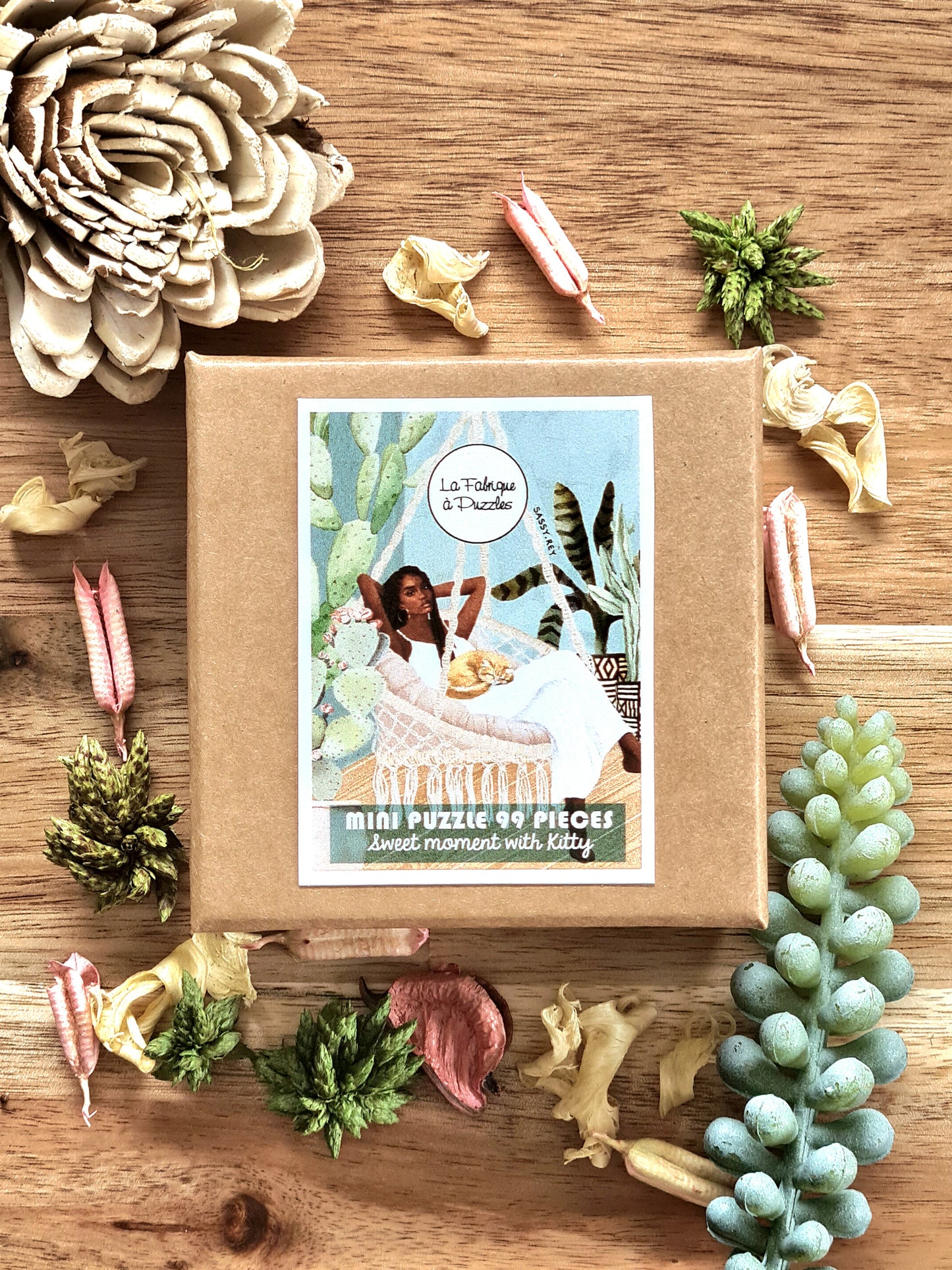 Mini Puzzle 99 Pièces "Sweet moment with Kitty" par Sassy Rey Designs