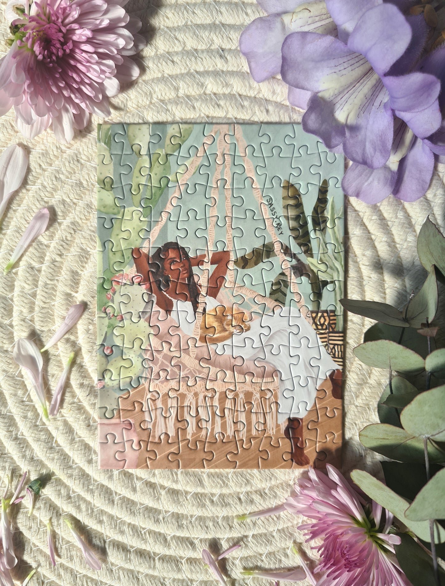 Mini Puzzle 99 Pièces "Sweet moment with Kitty" par Sassy Rey Designs