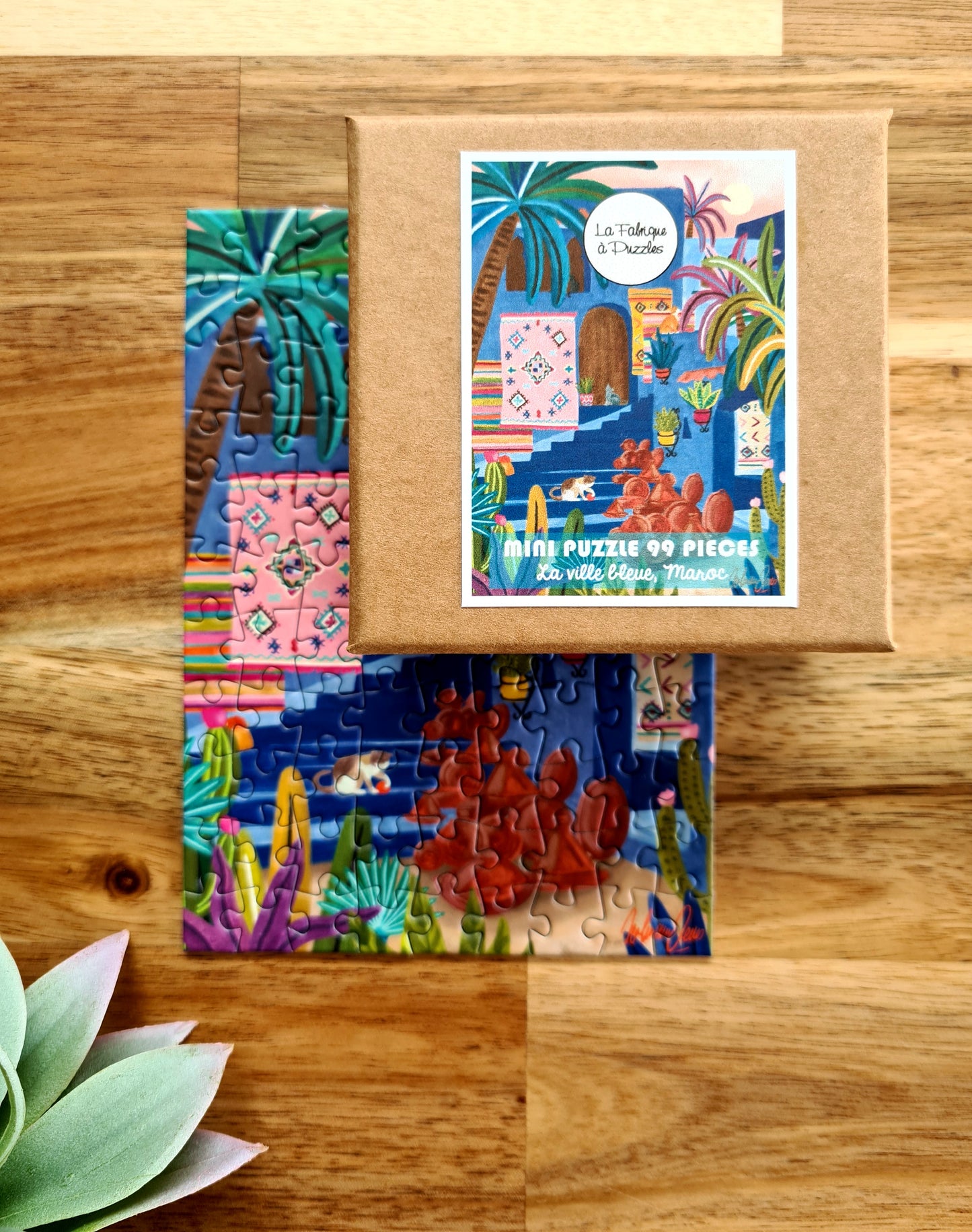 Mini Puzzle 99 pieces "Chefchaouen, la ville bleue, Maroc" by Nolwenn Studio