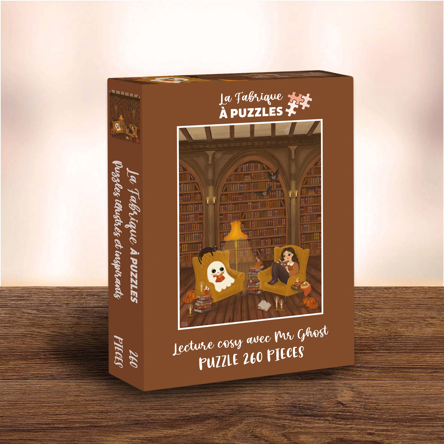 Back in stock beginning of November - Puzzle "Lecture cosy avec Mr Ghost" 260 pieces by Sérénitam