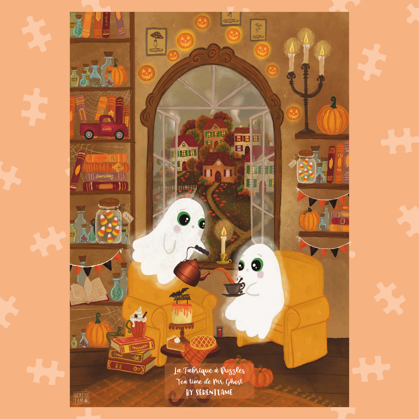 Back in stock beginning of November - Collector's Puzzles Box n#4 "L'Automne de Mr Ghost" 3 puzzles 500 pieces by Sérénitam