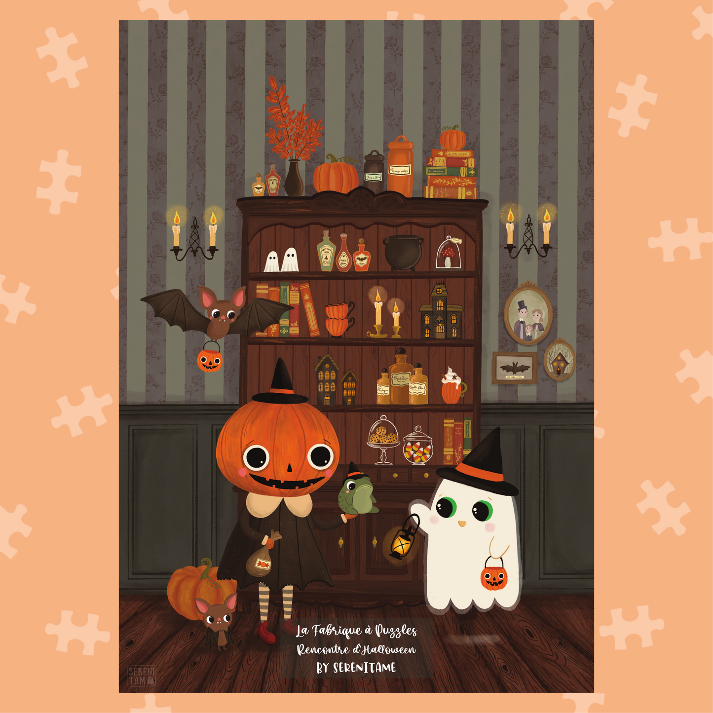 Back in stock beginning of November - Collector's Puzzles Box n#4 "L'Automne de Mr Ghost" 3 puzzles 500 pieces by Sérénitam