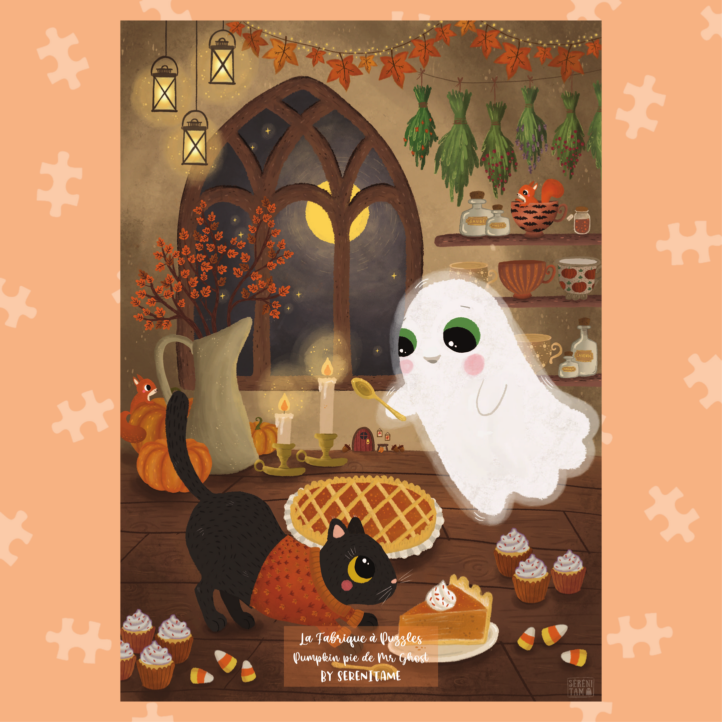 Back in stock beginning of November - Collector's Puzzles Box n#4 "L'Automne de Mr Ghost" 3 puzzles 500 pieces by Sérénitam