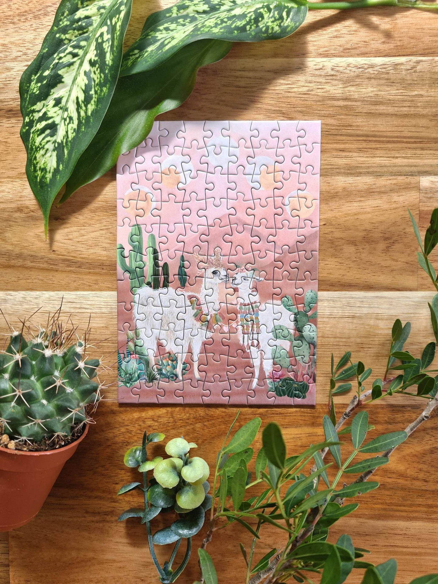 Mini Puzzle 99 Pièces "Llamas love" par Sassy Rey Designs