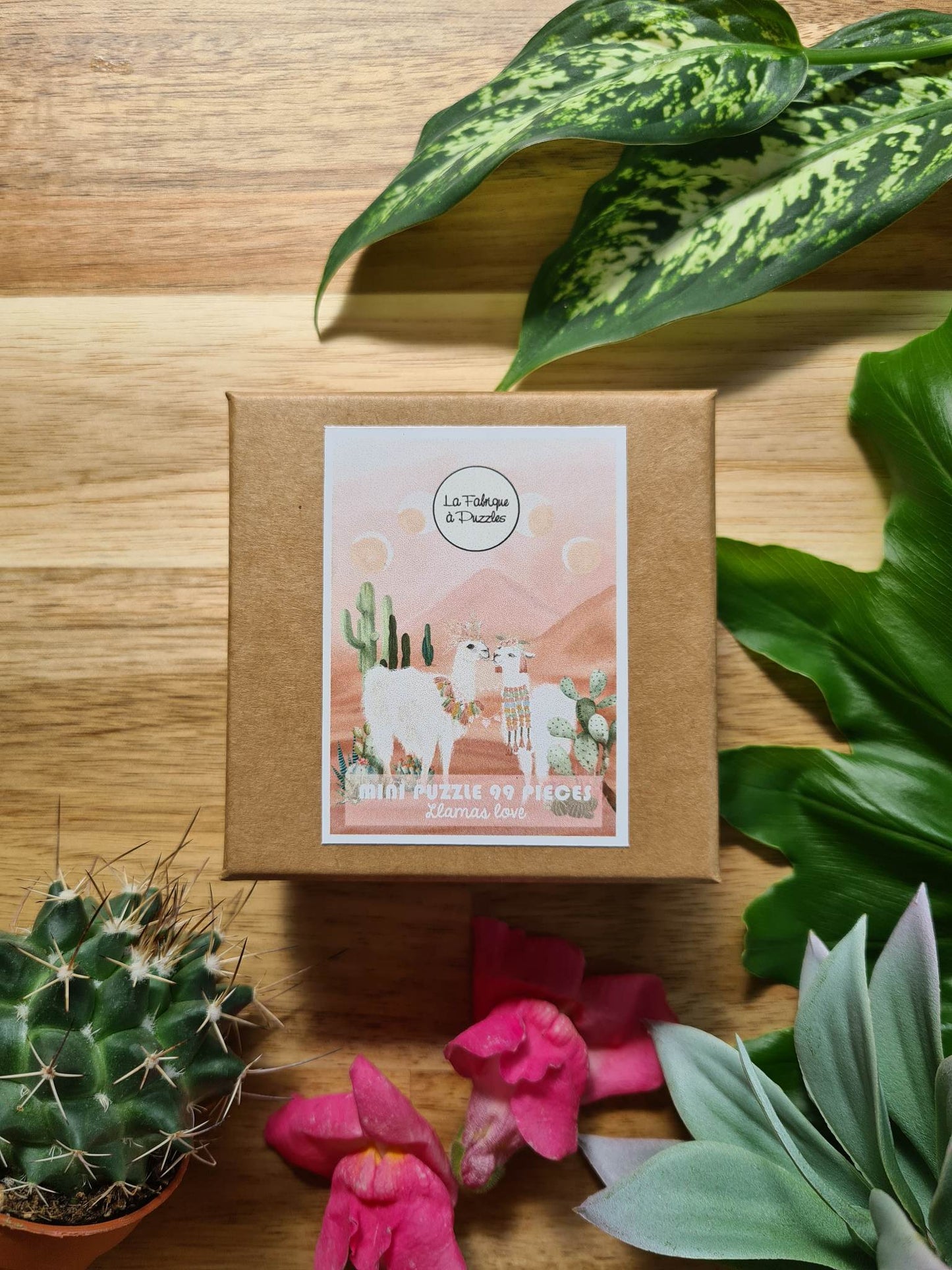 Mini Puzzle 99 Pièces "Llamas love" par Sassy Rey Designs