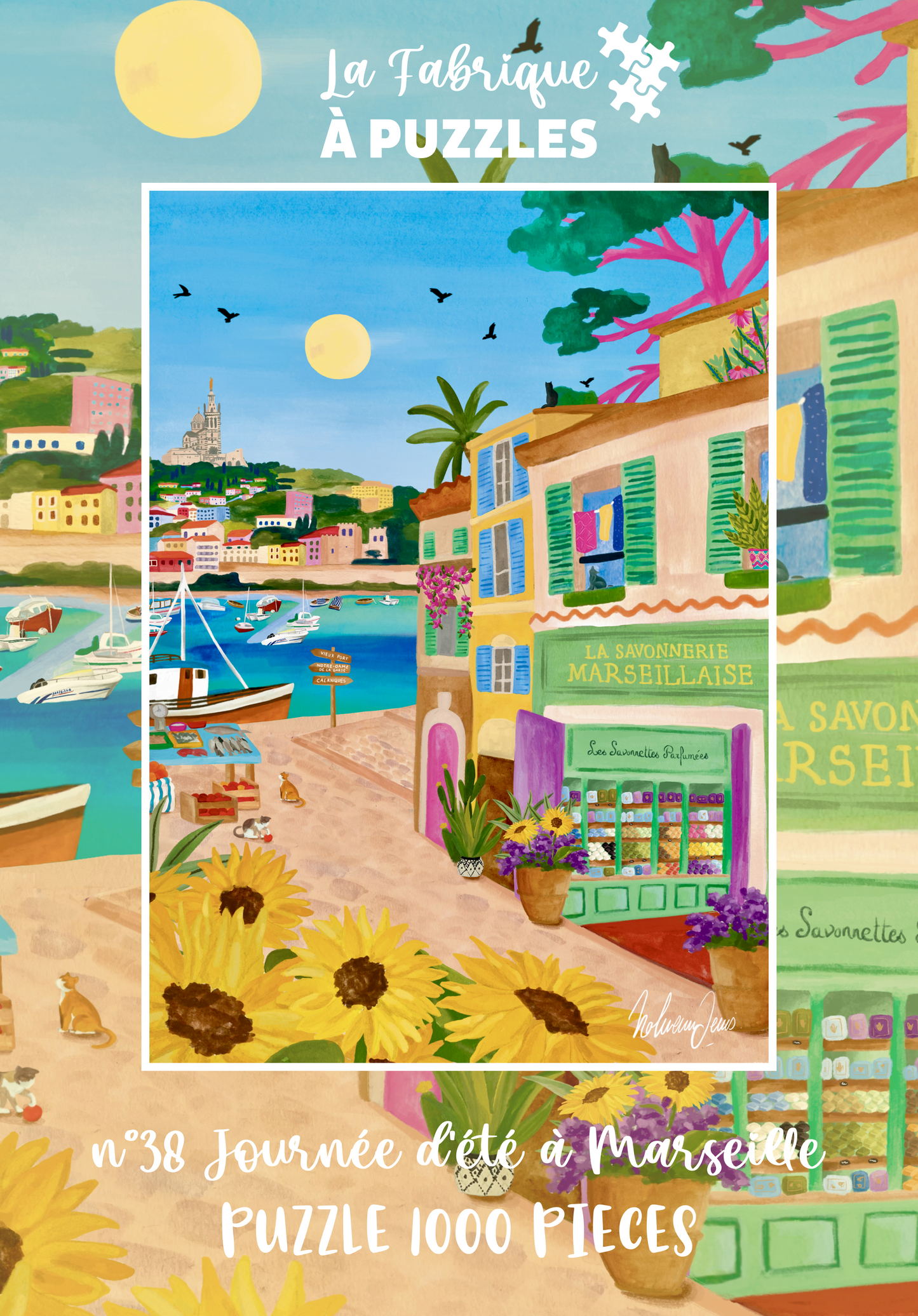 Puzzle n° 38 "Journée d'été à Marseille" par Nolwenn Studios 1000 pièces