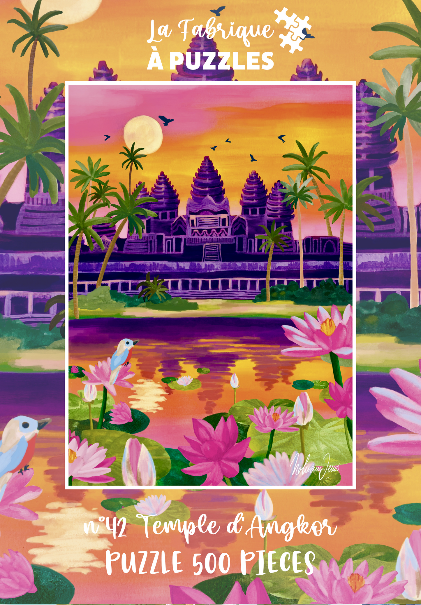 Puzzle n° 42 "Temple d'Angkor" par Nolwenn Studios 500 pièces