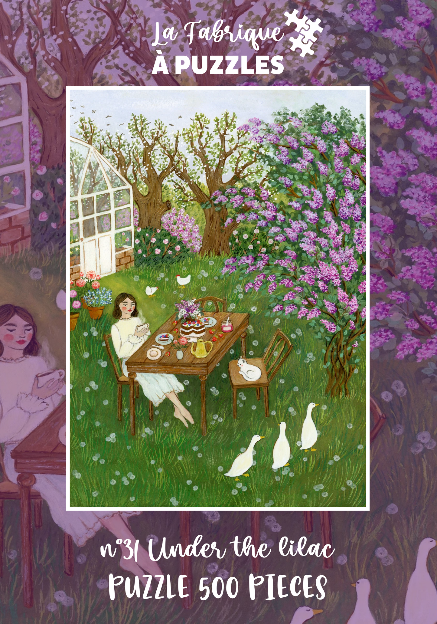 Puzzle n° 31 "Under the lilac" d'Asia Spettel 500 pièces