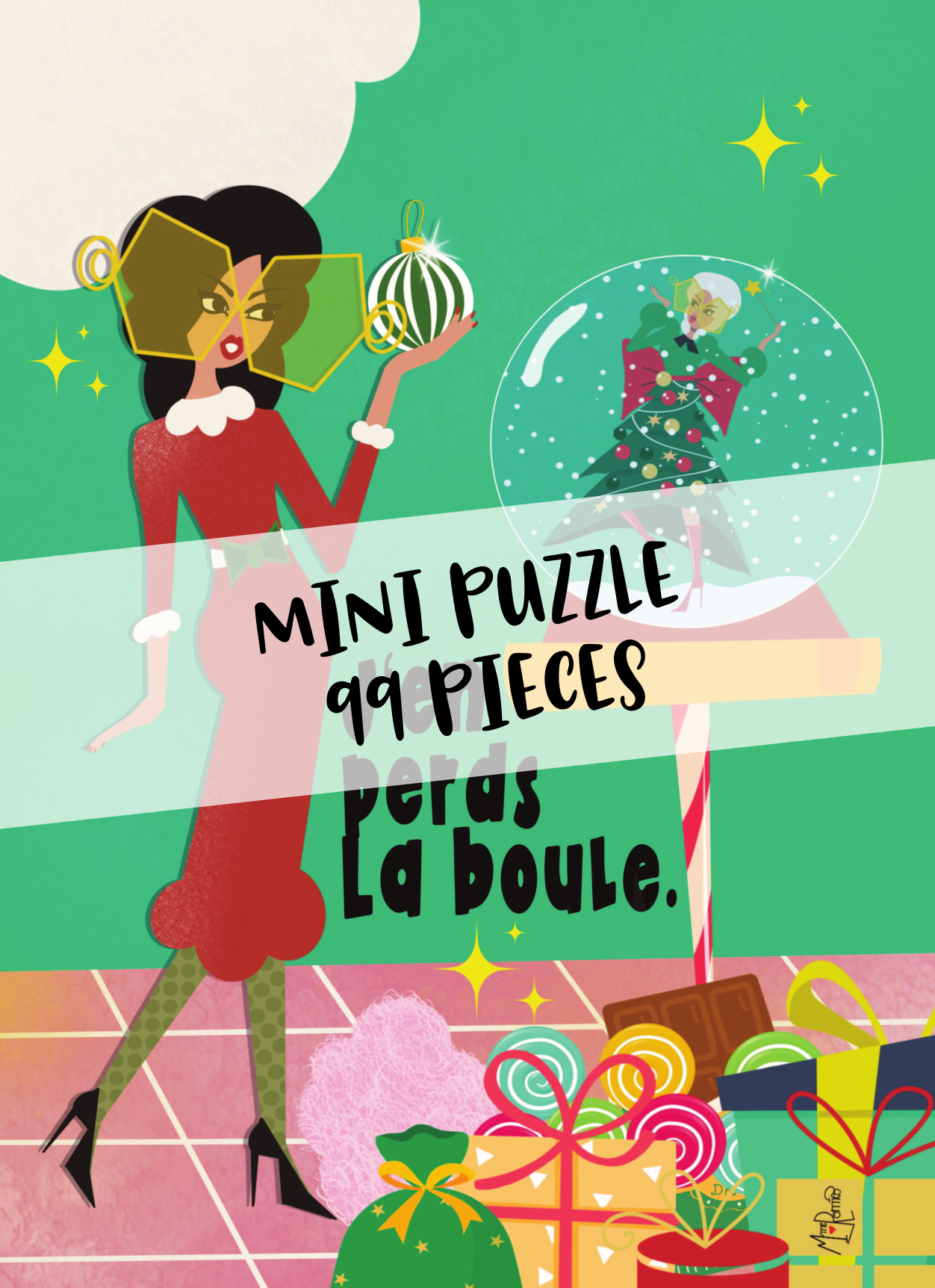 Mini Puzzle 99 pièces "J'en perds la boule" par Roméo Illustratrice