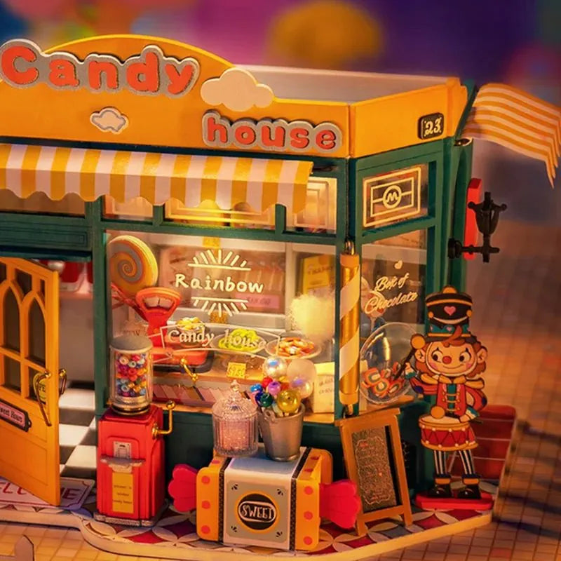 KIT de Maison miniature DIY (Robotime Rolife) - Rainbow Candy House avec éclairage LED