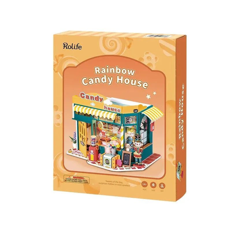 KIT de Maison miniature DIY (Robotime Rolife) - Rainbow Candy House avec éclairage LED
