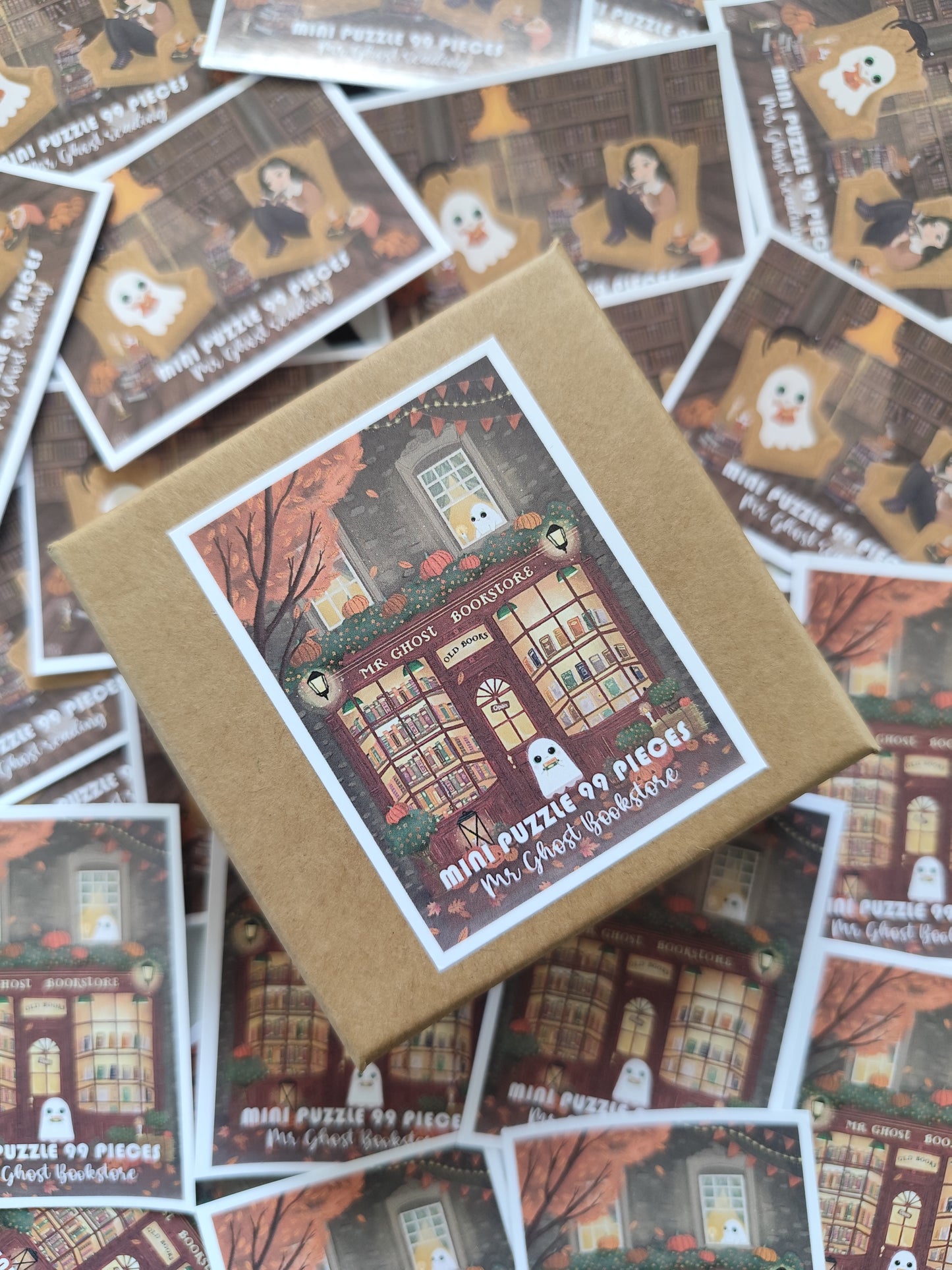 Mini Puzzle 99 pièces "Mr Ghost bookstore" par Sérénitam