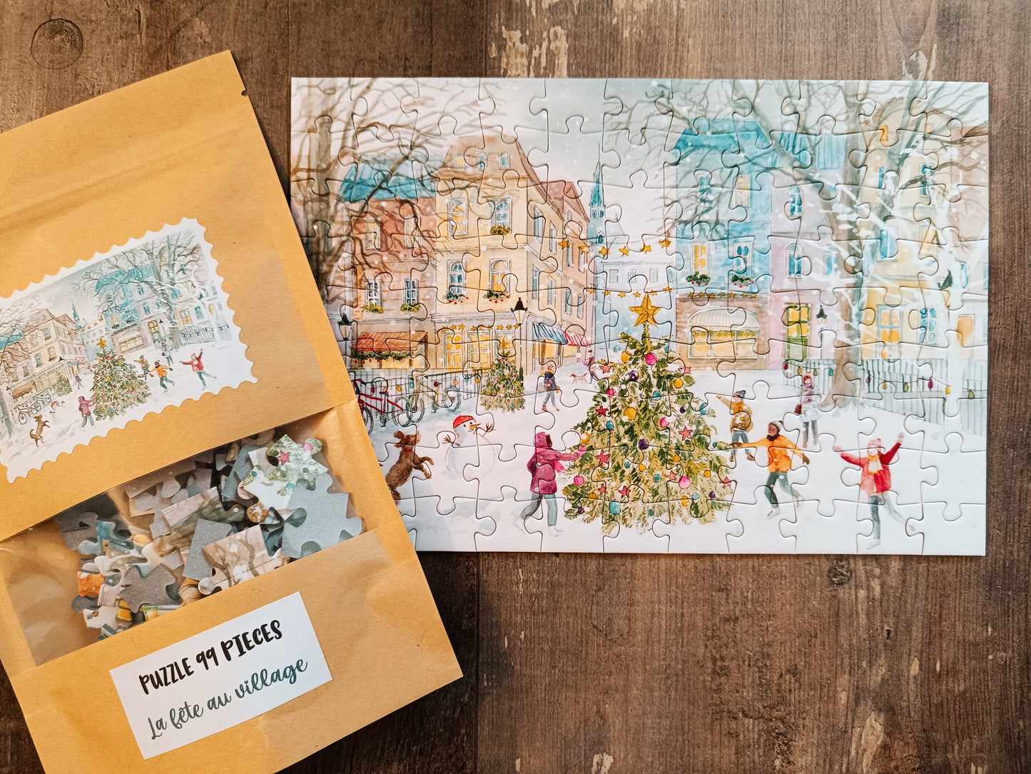 Puzzle 99 pièces "La fête au village" par Delphine Balme