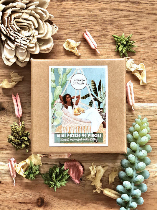 Mini Puzzle 99 Pièces "Sweet moment with Kitty" par Sassy Rey Designs