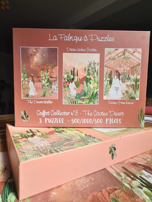 Coffret Collector n°3 "The Cactus Desert" 3 puzzles 500/1000 pièces