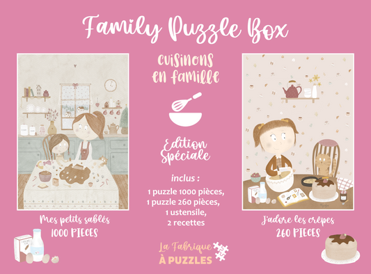 Pré-vente Inédit Coffret Family Puzzle Box - 2 puzzles 260/1000 pièces - Cuisinons en famille