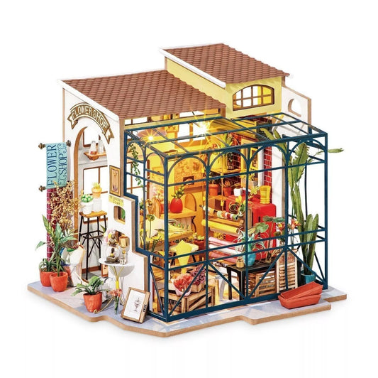 KIT de Maison miniature DIY (Robotime Rolife) - Emily's Flower Shop avec éclairage LED