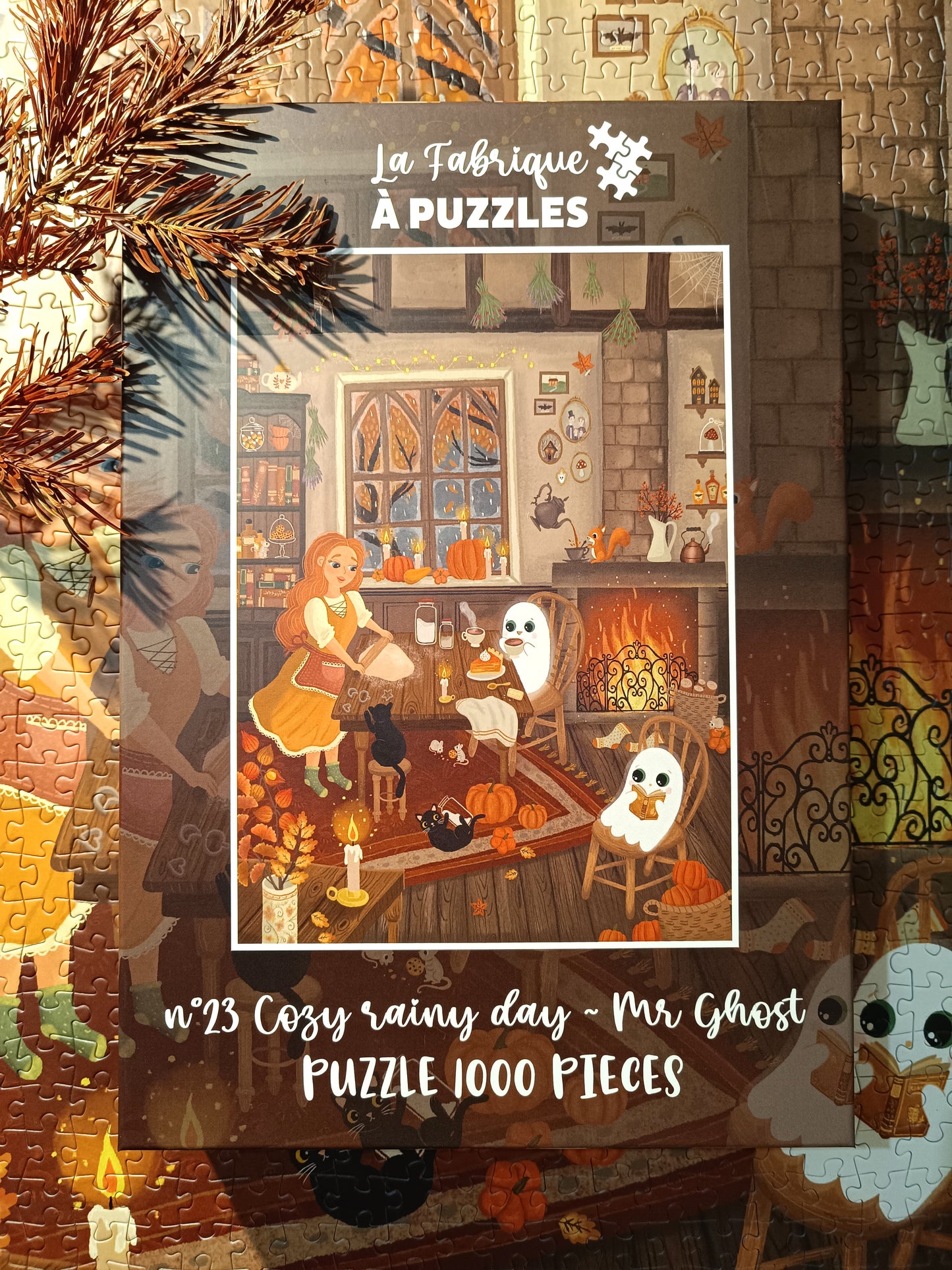 Puzzle n°23 "Cozy rainy day ~ Mr Ghost" 1000 pieces by Sérénitam