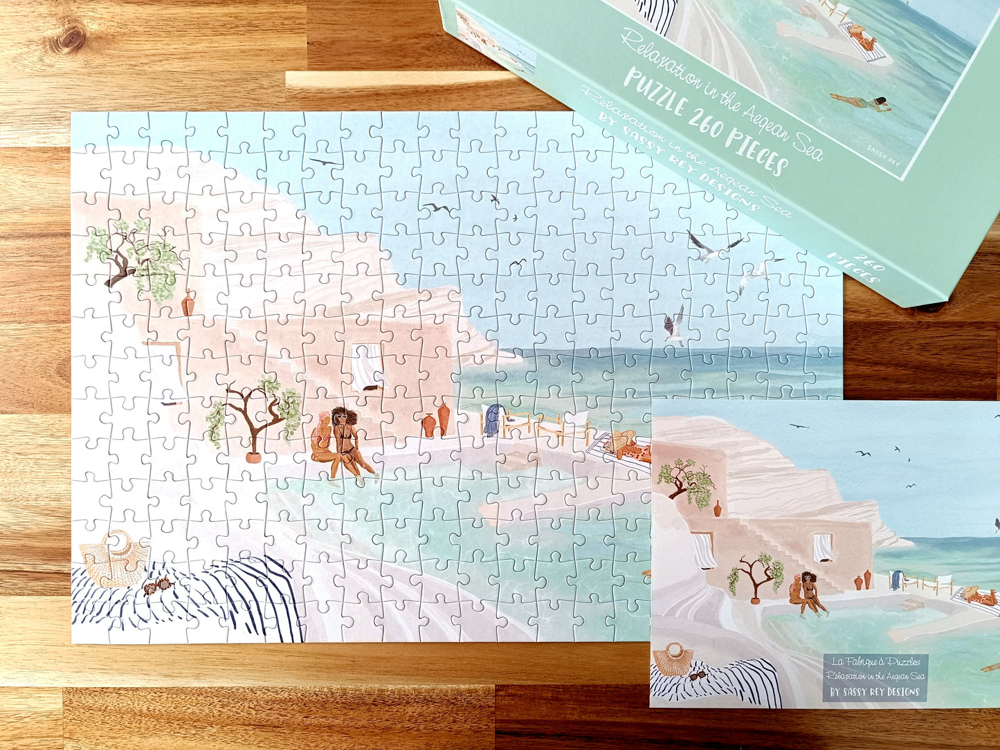 Puzzle Edition 260 pièces "Relaxation in the Aegean Sea" par Sarah Reyes