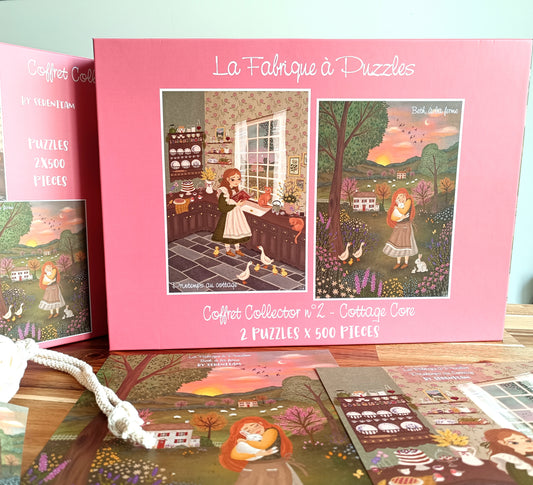 Coffret Collector n°2 "Cottage Core" 2 puzzles 500 pièces par Sérénitam