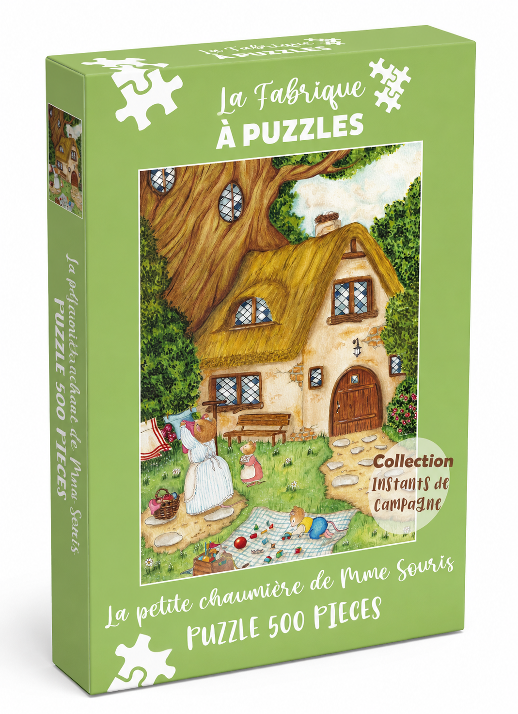 Puzzle illustré 500 pièces Cosy del Cottage "La petite chaumiere de Mme Souris"