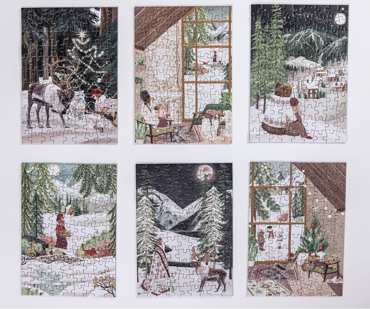 Complete edition 6 mini puzzles by Les minis de RoseWillie and La Fabrique, 99 pieces
