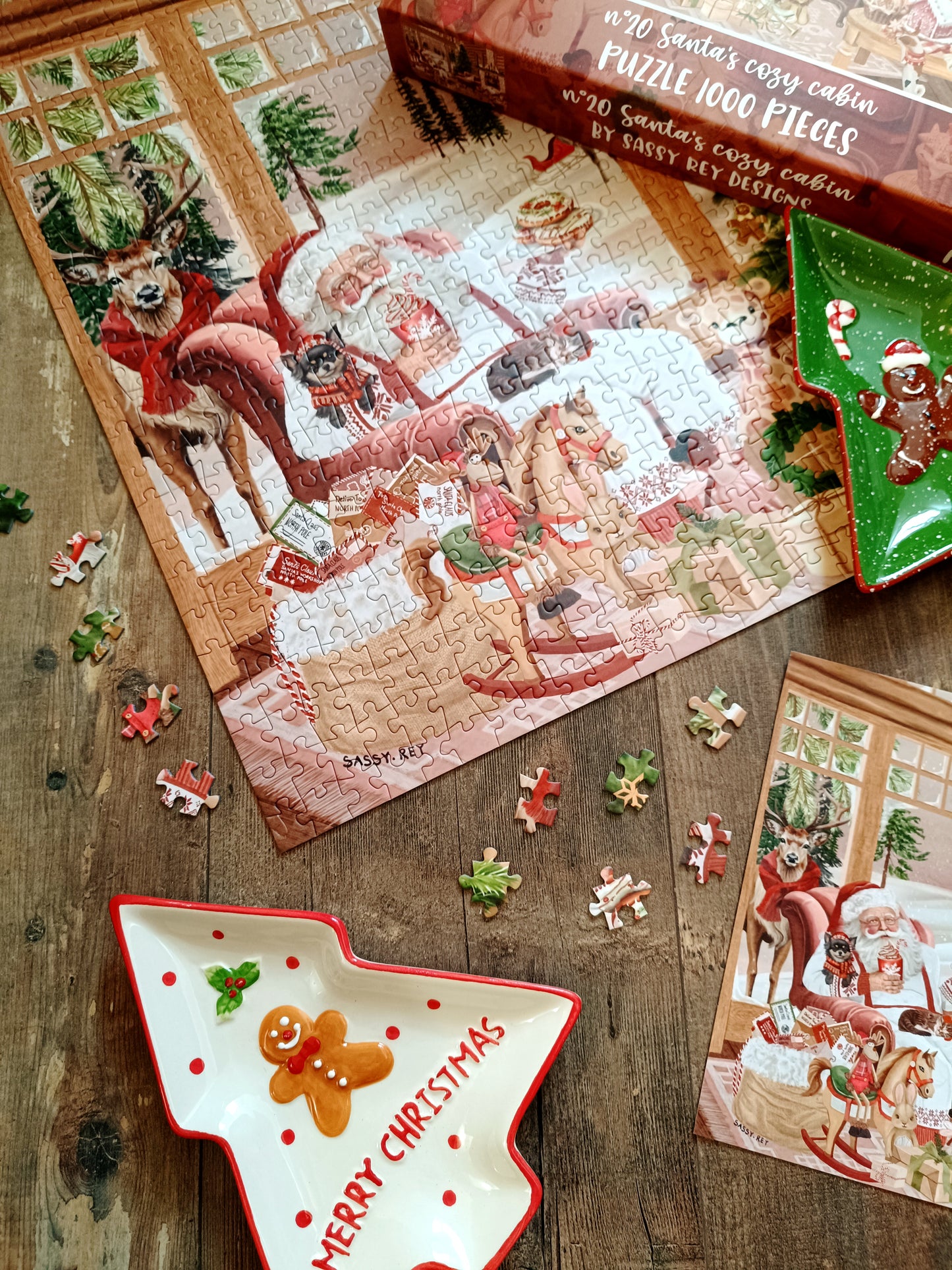 Puzzle n°20 "Santa's cozy cabin" 1000 pieces by Sarah Reyes