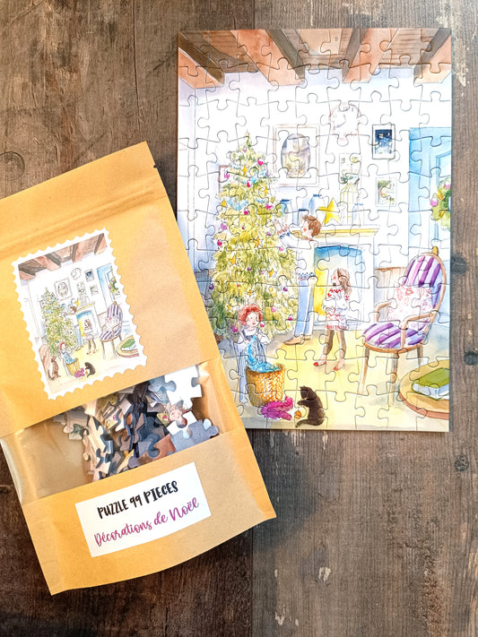 99 piece puzzle "Décorations de Noël" by Delphine Balme