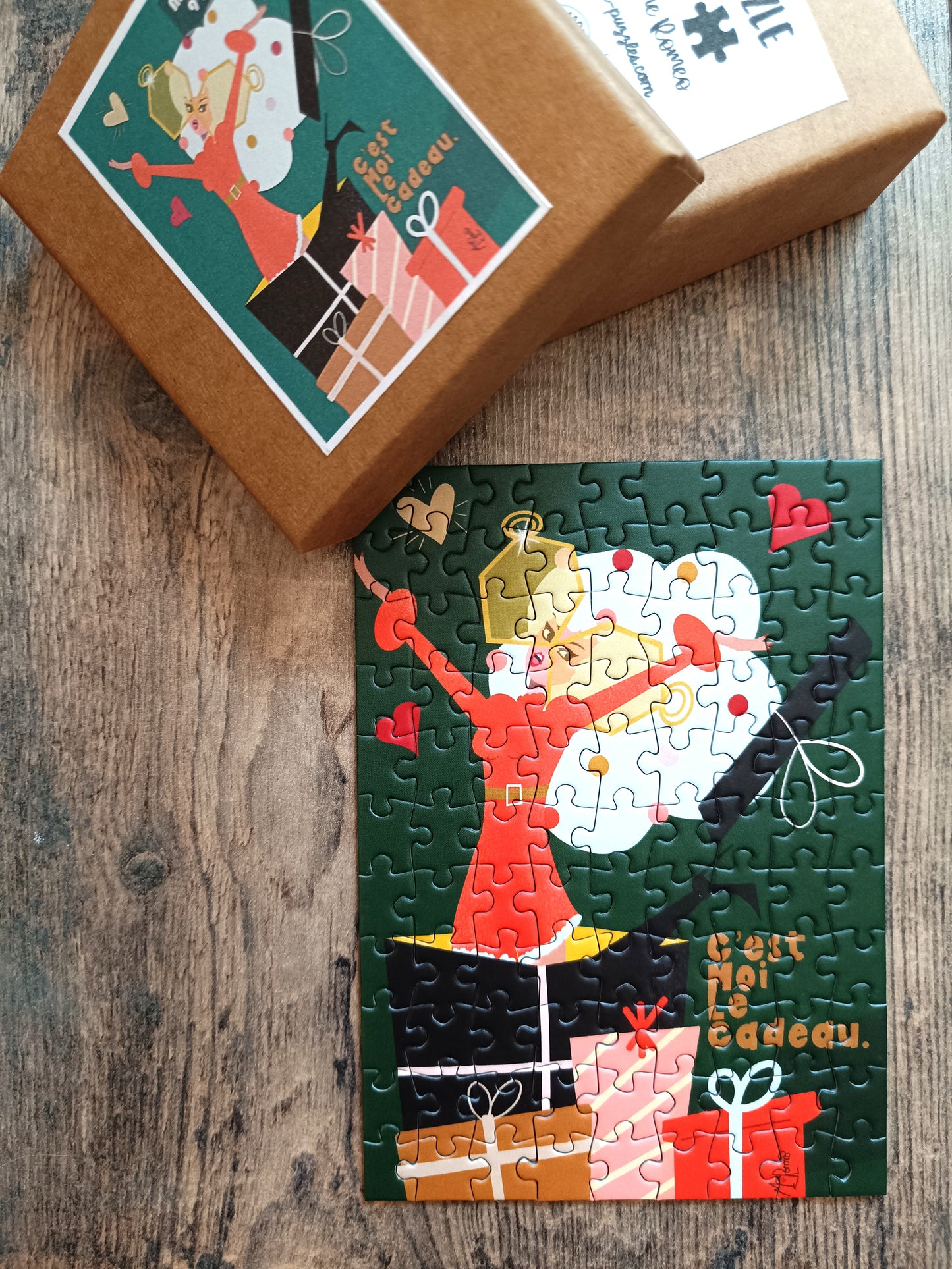 Mini Puzzle 99 pièces "C'est moi le cadeau" par Roméo Illustratrice