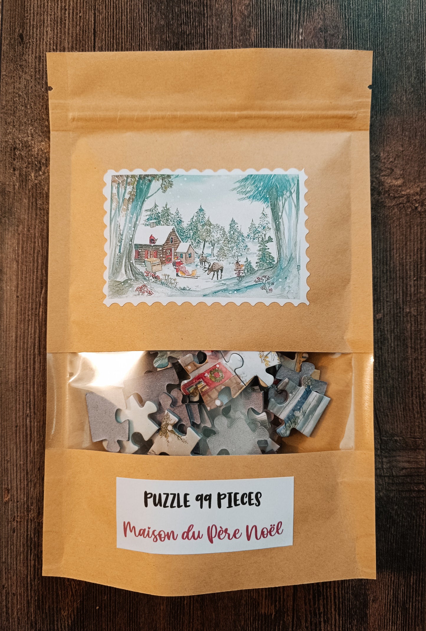 Puzzle 99 pièces "Maison du Père Noël" par Delphine Balme