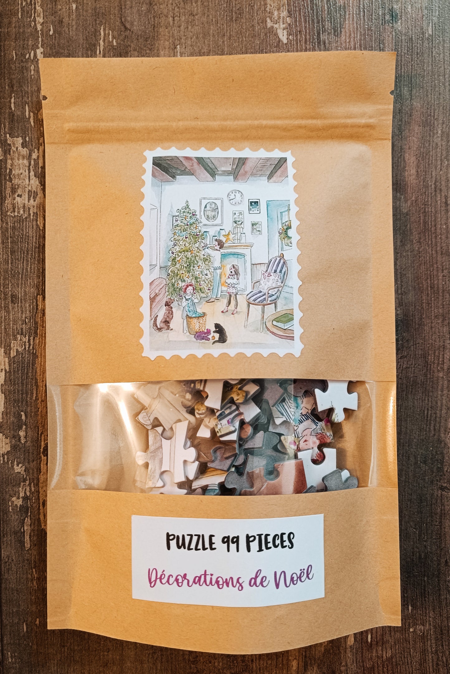 99 piece puzzle "Décorations de Noël" by Delphine Balme