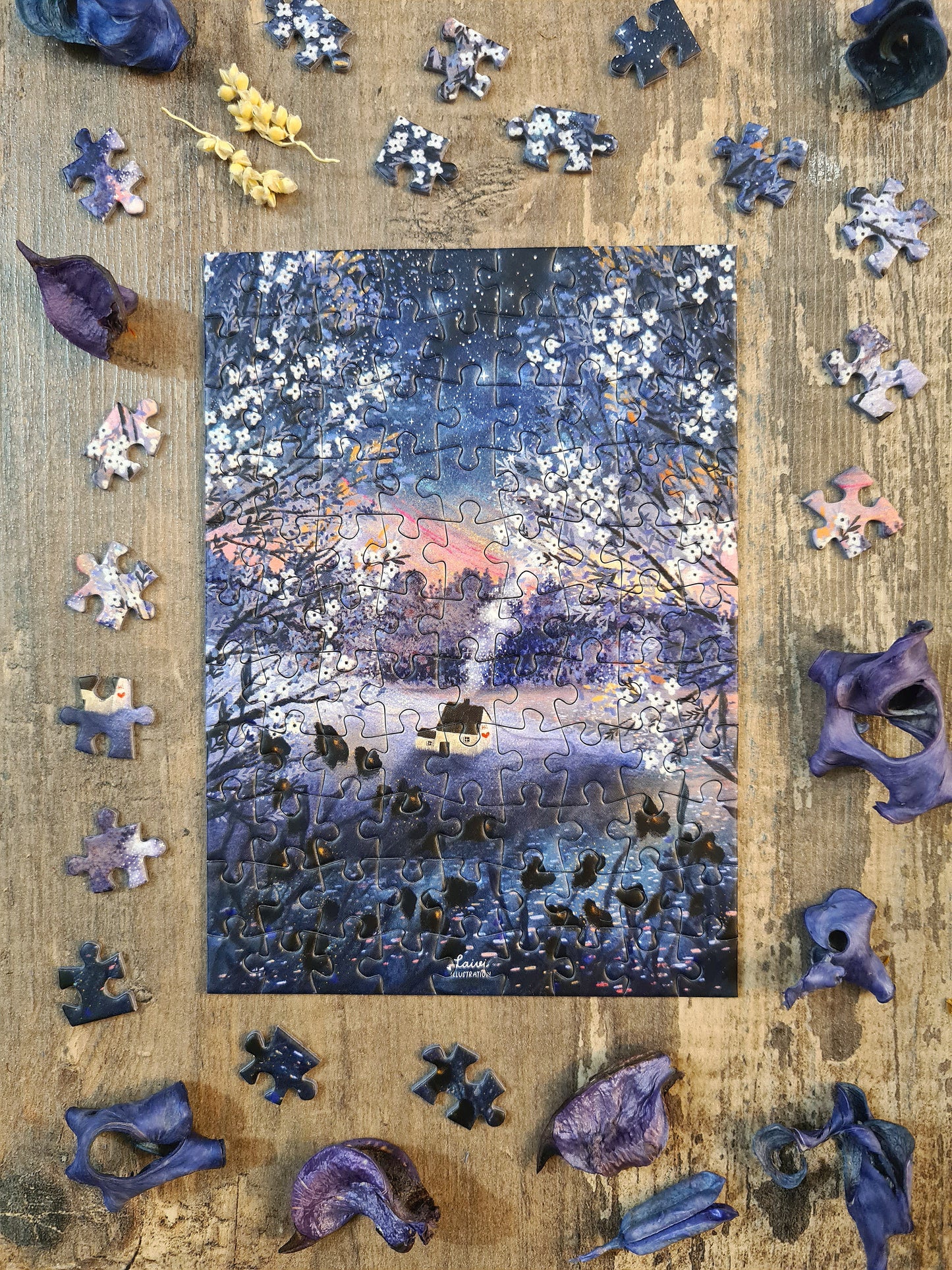 Mini Puzzle 99 pieces "Under the stars" by Laivi põder